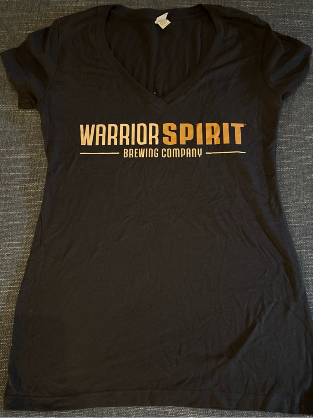Black V-Neck Brewery Logo Tee